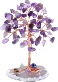 Valkyrie Ametist “Yaşam Ağacı” Kristal Bonsai – Doğal Taş Dekor | El Yapımı Tel Ağaç Meditasyon & Ofis Masaüstü Süs - 6