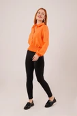 Bel Ve Bilek Lastikli Turuncu Bluz thumbnail 2