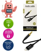 MobiLX M-X02 Lightning to 3.5mm AUX Ses Kablosu – iPhone Uyumlu, Stereo Ses Destekli, Altın Uçlu - 1