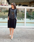 Kadın Viskon Kumaş Cep Detaylı üçlü Takım thumbnail 1