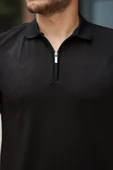 Erkek Fermuarlı Yaka Kısa Kollu Tişört thumbnail 3