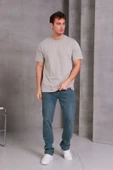 Erkek Relax Fit Bisiklet Yaka %100 Pamuk Rahat Kesim Basic Tişört - 4