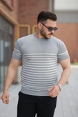 Erkek çizgi Desenli Bisiklet Yaka Kısa Kollu T-sihrt thumbnail 1