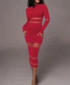 Kadın şerit Transparan Detay Fırsat ürün Midi Boy Elbise thumbnail 1