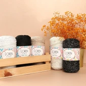 Loren Soft Star Makrome İpi Gümüş Simli Bej RM101 - 3