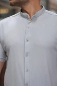 Erkek Hakim Yaka Kısa Kollu Gömlek - 3