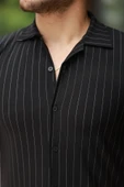Erkek Kısa Kollu çizgili Gömlek thumbnail 3