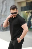 Erkek Kısa Kollu Yakalı Viskon Iki Iplik Erkek Bluz - 2