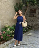 Kadın Kadın Omuz Askılı Kuşak Dahil Elbise thumbnail 5