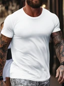 Erkek Kısa Kollu Bisiklet Yaka Viskon Bluz - 1