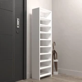 Kenzlife ayakkabılık mısri mat beyaz suntalam 140*040*20 onsekiz çift ayakkabı kapasitesi arkalıksız - 3