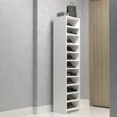 Kenzlife ayakkabılık konevi mat beyaz suntalam 170*040*30 yirmiiki çift ayakkabı kapasitesi arkalıksız - 1