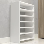 Kenzlife ayakkabılık konevi mat beyaz suntalam 095*060*30 onsekiz çift ayakkabı kapasitesi arkalıksız - 3