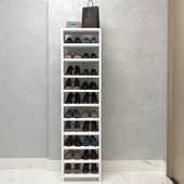 Kenzlife kapaklı ayakkabılık bosnevi mat beyaz suntalam 155*060*30 otuz çift ayakkabı kapasitesi arkalıksız - 2