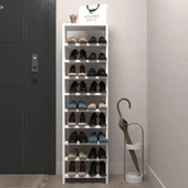 Kenzlife ayakkabılık mısri mat beyaz suntalam 140*040*20 onsekiz çift ayakkabı kapasitesi arkalıksız - 1