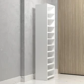 Kenzlife ayakkabılık konevi mat beyaz suntalam 170*040*30 yirmiiki çift ayakkabı kapasitesi arkalıksız - 3