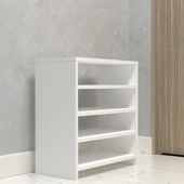 Kenzlife ayakkabılık konevi mat beyaz suntalam 065*060*30 oniki çift ayakkabı kapasitesi arkalıksız - 3