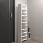 Kenzlife ayakkabılık mısri mat beyaz suntalam 155*040*20 yirmi çift ayakkabı kapasitesi arkalıksız - 3
