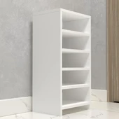 Kenzlife kapaklı ayakkabılık bosnevi mat beyaz suntalam 080*040*30 on çift ayakkabı kapasitesi arkalıksız - 3