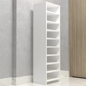 Kenzlife ayakkabılık konevi mat beyaz suntalam 140*040*30 onsekiz çift ayakkabı kapasitesi arkalıksız - 3