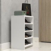 Kenzlife ayakkabılık konevi mat beyaz suntalam 065*040*30 sekiz çift ayakkabı kapasitesi arkalıksız - 1
