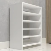 Kenzlife kapaklı ayakkabılık bosnevi mat beyaz suntalam 080*060*30 onbeş çift ayakkabı kapasitesi arkalıksız - 3