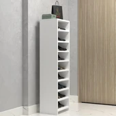Kenzlife ayakkabılık konevi mat beyaz suntalam 140*040*30 onsekiz çift ayakkabı kapasitesi arkalıksız - 1