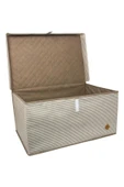 Alas Çok Amaçlı Baza Kutusu Bej Çizgili Tekli 70x40x30 Cm - 2