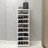 Kenzlife ayakkabılık konevi mat beyaz suntalam 125*040*30 onaltı çift ayakkabı kapasitesi arkalıksız - 2