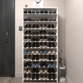 Kenzlife ayakkabılık mısri mat beyaz suntalam 170*080*20 kırkdört çift ayakkabı kapasitesi arkalıksız - 1