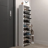 Kenzlife ayakkabılık mısri mat beyaz suntalam 140*040*20 onsekiz çift ayakkabı kapasitesi arkalıksız - 2