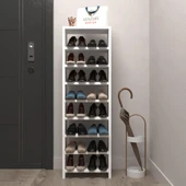 Kenzlife ayakkabılık mısri mat beyaz suntalam 125*040*20 onaltı çift ayakkabı kapasitesi arkalıksız thumbnail 1