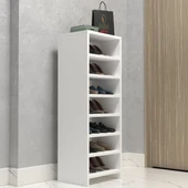 Kenzlife ayakkabılık konevi mat beyaz suntalam 110*040*30 ondört çift ayakkabı kapasitesi arkalıksız thumbnail 1