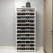 Kenzlife ayakkabılık konevi mat beyaz suntalam 183*080*30 kırksekiz çift ayakkabı kapasitesi arkalıksız thumbnail 2