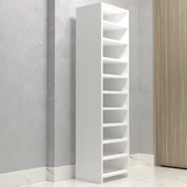 Kenzlife kapaklı ayakkabılık bosnevi mat beyaz suntalam 155*060*30 otuz çift ayakkabı kapasitesi arkalıksız - 3