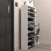 Kenzlife ayakkabılık mısri mat beyaz suntalam 125*060*20 yirmidört çift ayakkabı kapasitesi arkalıksız - 1