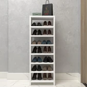 Kenzlife ayakkabılık konevi mat beyaz suntalam 110*040*30 ondört çift ayakkabı kapasitesi arkalıksız thumbnail 2