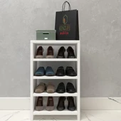 Kenzlife ayakkabılık konevi mat beyaz suntalam 065*040*30 sekiz çift ayakkabı kapasitesi arkalıksız - 2