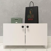 Kenzlife kapaklı ayakkabılık bosnevi mat beyaz suntalam 035*060*30 altı çift ayakkabı kapasitesi arkalıksız - 1
