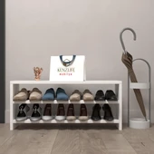 Kenzlife ayakkabılık mısri mat beyaz suntalam 035*080*20 sekiz çift ayakkabı kapasitesi arkalıksız - 1