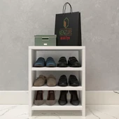 Kenzlife ayakkabılık konevi mat beyaz suntalam 050*040*30 altı çift ayakkabı kapasitesi arkalıksız - 2