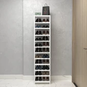 Kenzlife ayakkabılık konevi mat beyaz suntalam 170*040*30 yirmiiki çift ayakkabı kapasitesi arkalıksız - 2