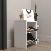 Kenzlife ayakkabılık mısri mat beyaz suntalam 035*040*20 dört çift ayakkabı kapasitesi arkalıksız - 2