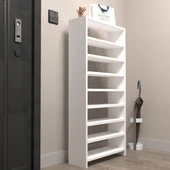 Kenzlife ayakkabılık mısri mat beyaz suntalam 125*060*20 yirmidört çift ayakkabı kapasitesi arkalıksız - 3