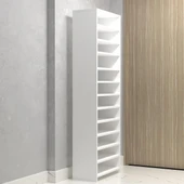 Kenzlife ayakkabılık konevi mat beyaz suntalam 183*060*30 otuzaltı çift ayakkabı kapasitesi arkalıksız - 3