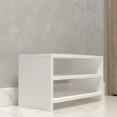 Kenzlife kapaklı ayakkabılık bosnevi mat beyaz suntalam 035*060*30 altı çift ayakkabı kapasitesi arkalıksız - 3