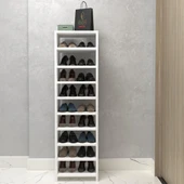 Kenzlife ayakkabılık konevi mat beyaz suntalam 140*040*30 onsekiz çift ayakkabı kapasitesi arkalıksız - 2