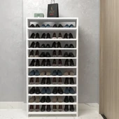 Kenzlife ayakkabılık konevi mat beyaz suntalam 155*080*30 kırk çift ayakkabı kapasitesi arkalıksız - 2