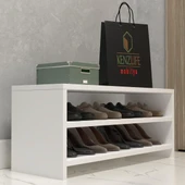 Kenzlife ayakkabılık konevi mat beyaz suntalam 035*080*30 sekiz çift ayakkabı kapasitesi arkalıksız - 1