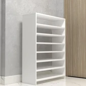 Kenzlife kapaklı ayakkabılık bosnevi mat beyaz suntalam 110*080*30 yimisekiz çift ayakkabı kapasitesi arkalıksız thumbnail 3